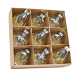 Maxbell 9Pcs Christmas Tree Decorations Charm Pendants for Celebration Wall Birthday Gold