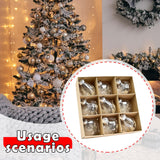 Maxbell 9Pcs Christmas Tree Decorations Charm Pendants for Celebration Wall Birthday Champagne