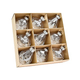 Maxbell 9Pcs Christmas Tree Decorations Charm Pendants for Celebration Wall Birthday Silver