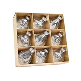 Maxbell 9Pcs Christmas Tree Decorations Charm Pendants for Celebration Wall Birthday Silver