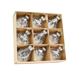 Maxbell 9Pcs Christmas Tree Decorations Charm Pendants for Celebration Wall Birthday Silver