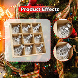 Maxbell 9Pcs Christmas Tree Decorations Charm Pendants for Celebration Wall Birthday Silver
