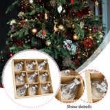 Maxbell 9Pcs Christmas Tree Decorations Charm Pendants for Celebration Wall Birthday Silver