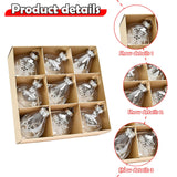 Maxbell 9Pcs Christmas Tree Decorations Charm Pendants for Celebration Wall Birthday Silver