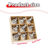 Maxbell 9Pcs Christmas Tree Decorations Charm Pendants for Celebration Wall Birthday Silver