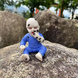 Maxbell Halloween Creepy Doll Halloween Ghost Doll for Haunted House Office Festival Blue