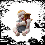 Maxbell Halloween Creepy Doll Halloween Ghost Doll for Haunted House Office Festival Grey