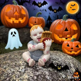 Maxbell Halloween Creepy Doll Halloween Ghost Doll for Haunted House Office Festival Grey