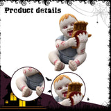 Maxbell Halloween Creepy Doll Halloween Ghost Doll for Haunted House Office Festival Grey