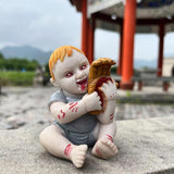Maxbell Halloween Creepy Doll Halloween Ghost Doll for Haunted House Office Festival Grey