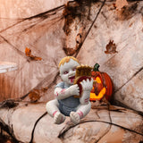 Maxbell Halloween Creepy Doll Halloween Ghost Doll for Haunted House Office Festival Grey