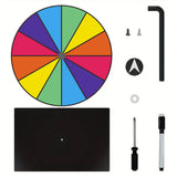 Maxbell Tabletop Prize Turntable Set Props for Carnival Party Promotional Activities SquareBase DarkColor