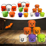 Maxbell Halloween Pumpkin Buckets Mini Goody Bucket Photo Prop Trick or Treat Bucket 5 Pack