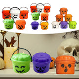 Maxbell Halloween Pumpkin Buckets Mini Goody Bucket Photo Prop Trick or Treat Bucket 5 Pack