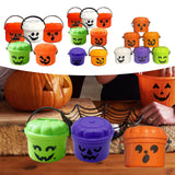 Maxbell Halloween Pumpkin Buckets Mini Goody Bucket Photo Prop Trick or Treat Bucket 5 Pack