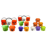Maxbell Halloween Pumpkin Buckets Mini Goody Bucket Photo Prop Trick or Treat Bucket 5 Pack