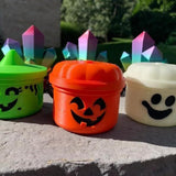 Maxbell Halloween Pumpkin Buckets Mini Goody Bucket Photo Prop Trick or Treat Bucket 5 Pack