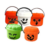 Maxbell Halloween Pumpkin Buckets Mini Goody Bucket Photo Prop Trick or Treat Bucket 5 Pack