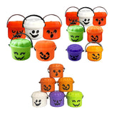 Maxbell Halloween Pumpkin Buckets Mini Goody Bucket Photo Prop Trick or Treat Bucket 5 Pack