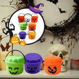 Maxbell Halloween Pumpkin Buckets Mini Goody Bucket Photo Prop Trick or Treat Bucket 7 Pack