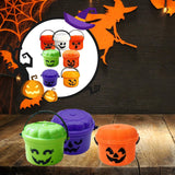 Maxbell Halloween Pumpkin Buckets Mini Goody Bucket Photo Prop Trick or Treat Bucket 7 Pack