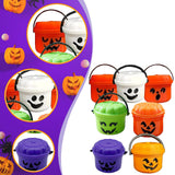 Maxbell Halloween Pumpkin Buckets Mini Goody Bucket Photo Prop Trick or Treat Bucket 7 Pack
