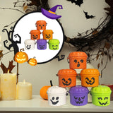 Maxbell Halloween Pumpkin Buckets Mini Goody Bucket Photo Prop Trick or Treat Bucket 6 Pack