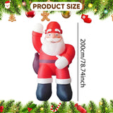 Maxbell Christmas Inflatable Santa Props Christmas Outdoor Decoration for Front Lawn 2m