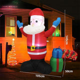 Maxbell LED Inflatable Christmas Santa Light up Inflatable Santa for Yard US Adapter