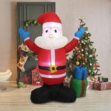 Maxbell LED Inflatable Christmas Santa Light up Inflatable Santa for Yard US Adapter