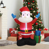 Maxbell LED Inflatable Christmas Santa Light up Inflatable Santa for Yard US Adapter