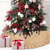 Maxbell Christmas Tree Skirt Decoration Farmhouse Round for Party Mat Winter Holiday 50inch