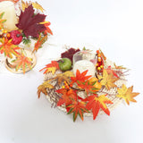Maxbell Maples Leaves Candle Wreath Fall Wreath for Window Farmhouse Thanksgiving Day