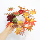 Maxbell Maples Leaves Candle Wreath Fall Wreath for Window Farmhouse Thanksgiving Day