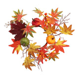 Maxbell Maples Leaves Candle Wreath Fall Wreath for Window Farmhouse Thanksgiving Day