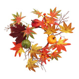 Maxbell Maples Leaves Candle Wreath Fall Wreath for Window Farmhouse Thanksgiving Day