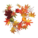 Maxbell Maples Leaves Candle Wreath Fall Wreath for Window Farmhouse Thanksgiving Day