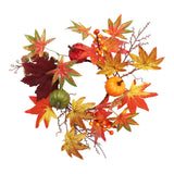 Maxbell Maples Leaves Candle Wreath Fall Wreath for Window Farmhouse Thanksgiving Day