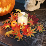 Maxbell Maples Leaves Candle Wreath Fall Wreath for Window Farmhouse Thanksgiving Day