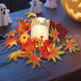 Maxbell Maples Leaves Candle Wreath Fall Wreath for Window Farmhouse Thanksgiving Day
