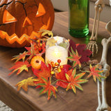Maxbell Maples Leaves Candle Wreath Fall Wreath for Window Farmhouse Thanksgiving Day