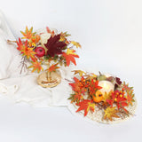 Maxbell Maples Leaves Candle Wreath Fall Wreath for Window Farmhouse Thanksgiving Day