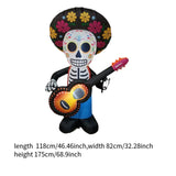 Maxbell Halloween Inflatables Skull Guitar Outdoor Decorations for Holiday Yard Lawn