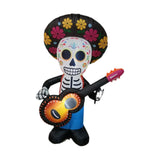 Maxbell Halloween Inflatables Skull Guitar Outdoor Decorations for Holiday Yard Lawn