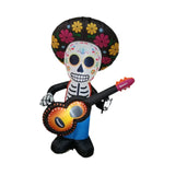 Maxbell Halloween Inflatables Skull Guitar Outdoor Decorations for Holiday Yard Lawn