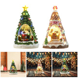 Maxbell Christmas Music Box Decoration Crafts Lighted for Tabletop Fireplace Holiday Green