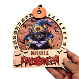 Maxbell Halloween Advent Calendar with Base Wood Craft for Office Cat Lovers Holiday