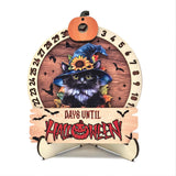 Maxbell Halloween Advent Calendar with Base Wood Craft for Office Cat Lovers Holiday