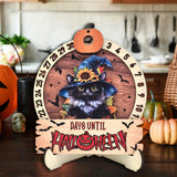 Maxbell Halloween Advent Calendar with Base Wood Craft for Office Cat Lovers Holiday