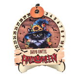 Maxbell Halloween Advent Calendar with Base Wood Craft for Office Cat Lovers Holiday